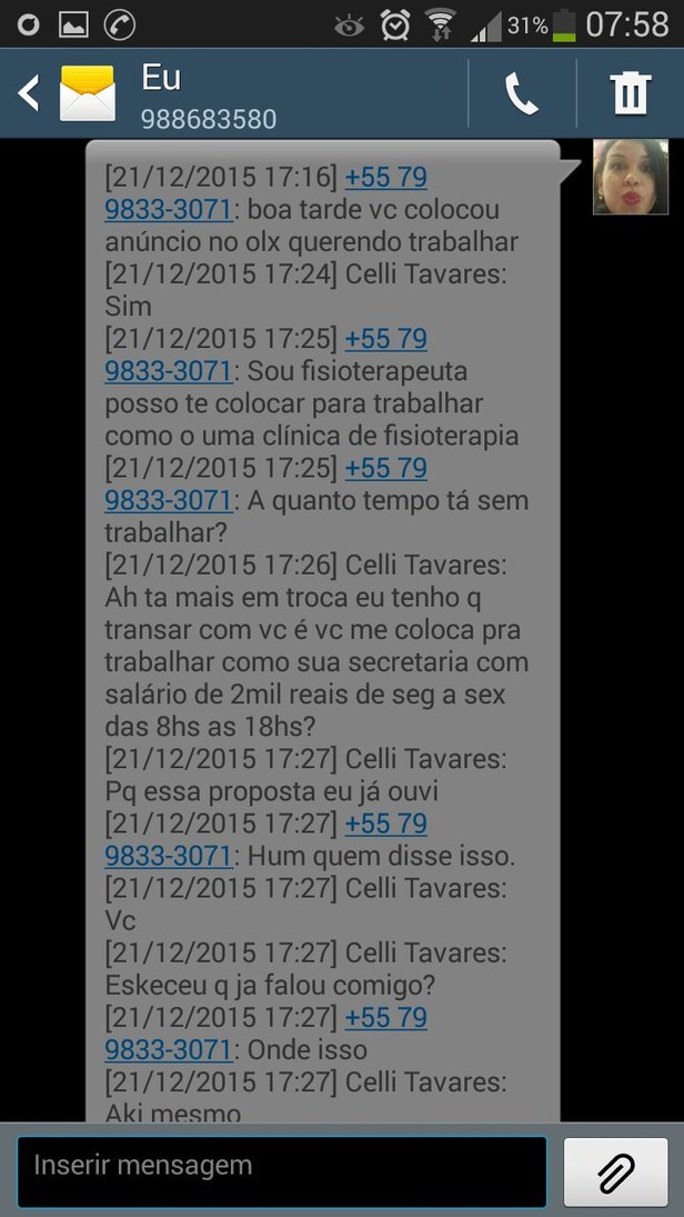 Conversa com o suposto fisioterapeuta